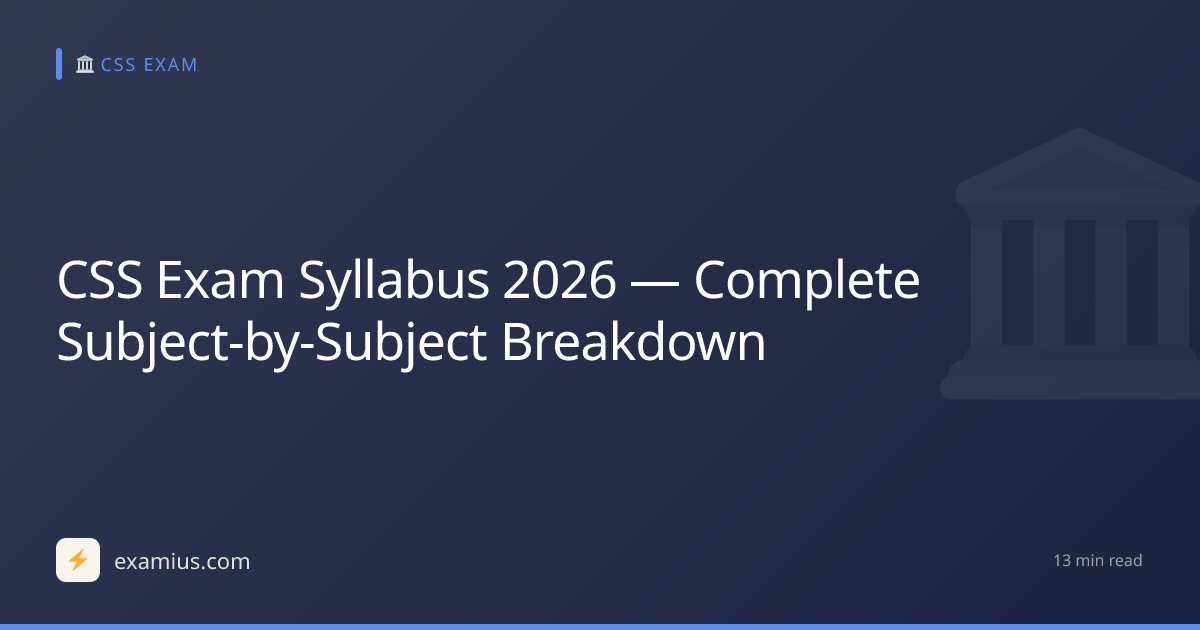 CSS Exam Syllabus 2026 — Complete Subject-by-Subject Breakdown